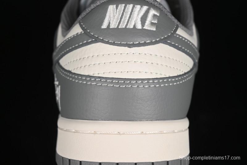 Nike SB Dunk Low Stussy Collaboration - Midnight Grey Anniversary Custom Low-Top Casual Skate Shoes - BB9898-007