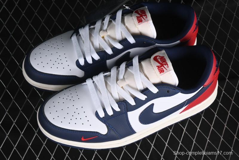 Nike Air Jordan 1 Low OG "Howard University" Casual Sneakers with Blue Toe and Red Heel - HQ2993-100