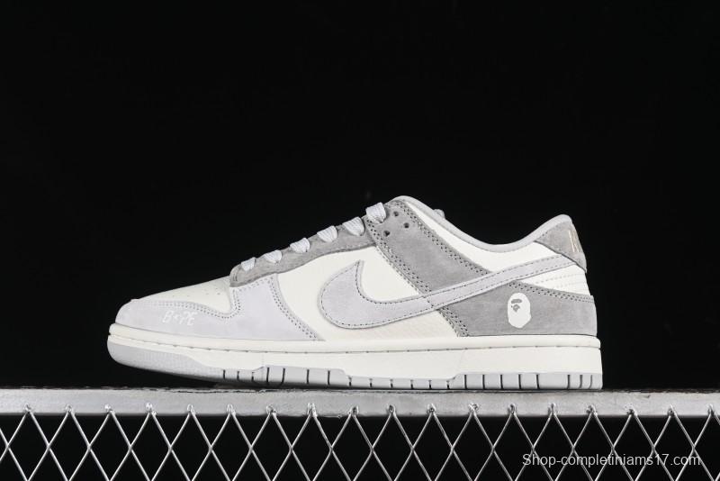 Nike SB Dunk Low BAPE Collaboration - Grey Pig 8th Anniversary Custom Low-Top Casual Skate Shoes - CH6336-226