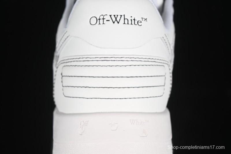 Off-White Out Of Office Low-Top Fashion Sneakers in White Black - AJD4