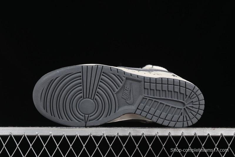 Nike SB Dunk Low Violent Bear Series - Lace-Up Beige with Grey Check - Anniversary Custom Edition Low-Top Casual Skate Shoes - SJ2068-289