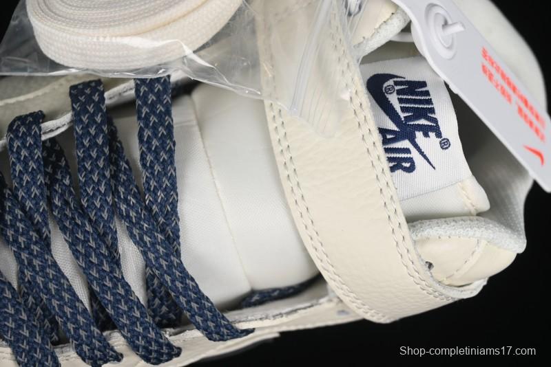 Nike Air Force 1 '07 Mid Deep Blue Two-Tone Sole Mid-Top Casual Sneakers with Reflective Stars - XL0236-233