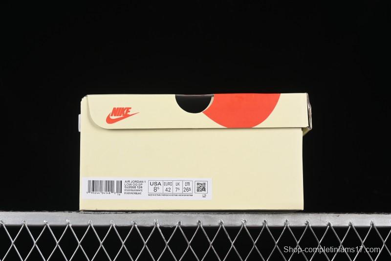 Nike Travis Scott x Fragment Design x Air Jordan 1 Low OG SP AJ1 Supreme Stussy Collaboration - Red Tab Black Warrior Low Top Casual Sneakers - SJ2068-124