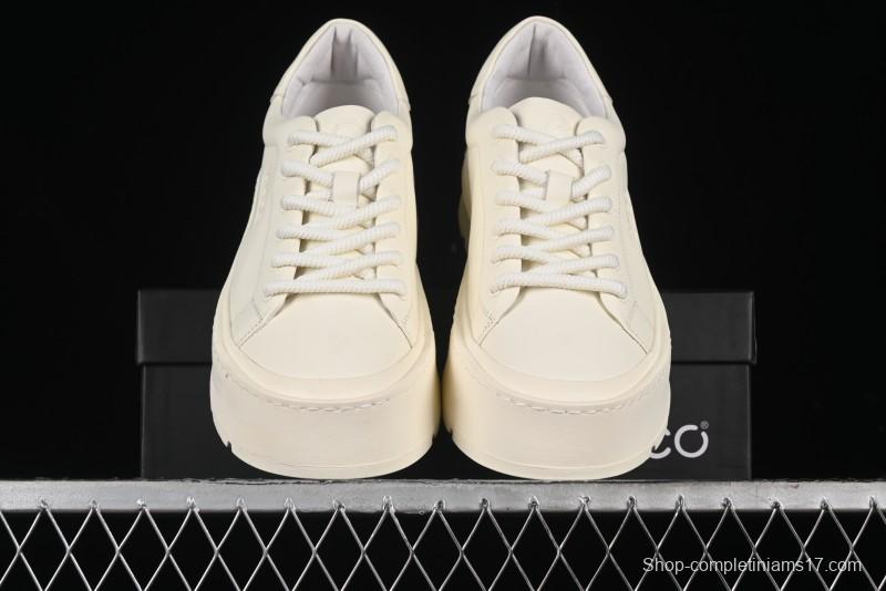 ECCO Street Light Series Autumn Platform Round Toe Versatile Casual White Sneakers 63311901002