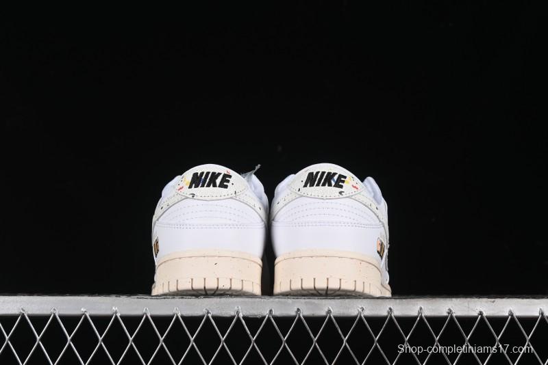 Nike SB Dunk Low Gucci Collaboration - Ink Splatter White Swoosh Anniversary Custom Low-Top Casual Sneakers - FC2025-305