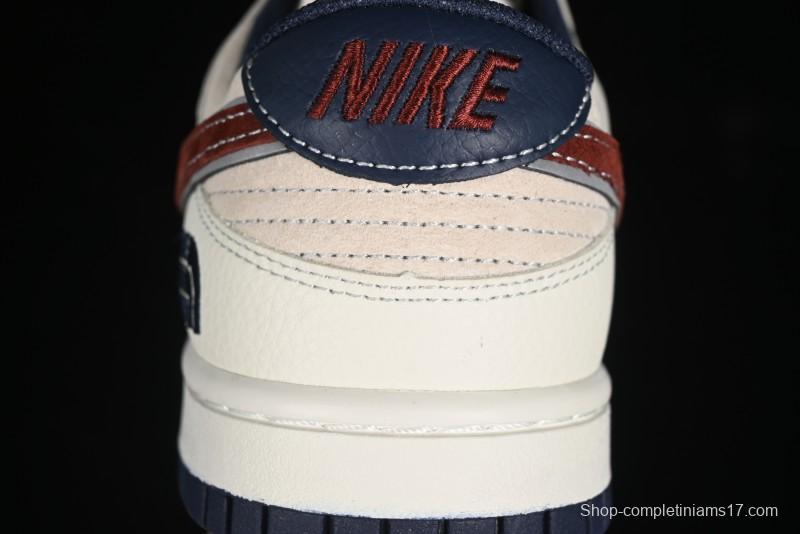 Nike SB Dunk Low The North Face Collaboration - Two-Tone Red Brown Swoosh Anniversary Custom Low-Top Casual Skate Shoes - DJ2024-036