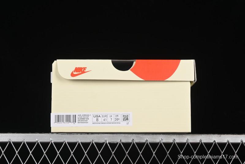 Nike Air Jordan 1 Low OG SP Travis Scott x Fragment Design Collaboration Sneakers - SJ2068-123