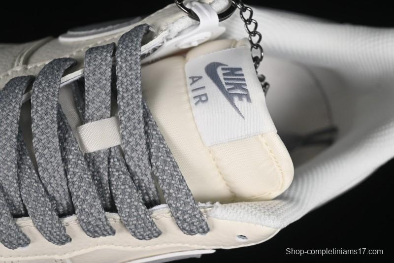 Nike Air Force 1 '07 Low Stussy Collaboration - Light Bone Gum Sole Casual Sneakers - XZ5688-003