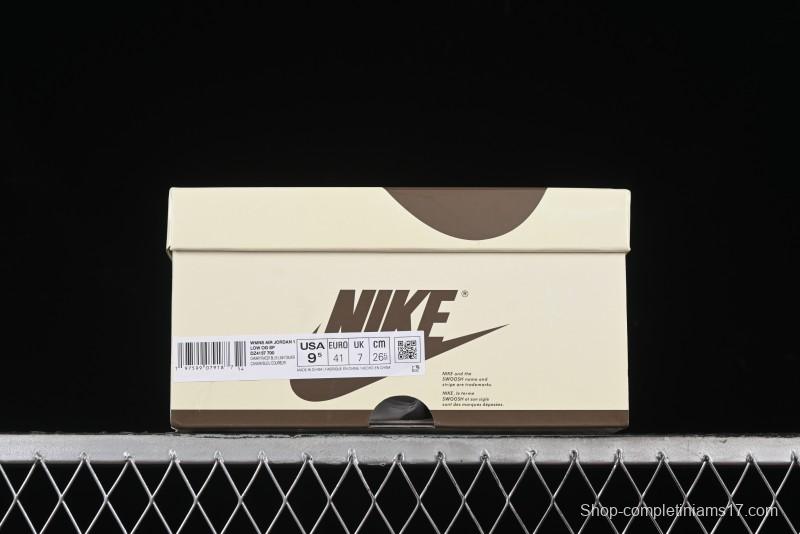 Nike Travis Scott x Air Jordan 1 Low OG AJ1 Collaboration Shoes with Reverse Swoosh - DZ4137-700