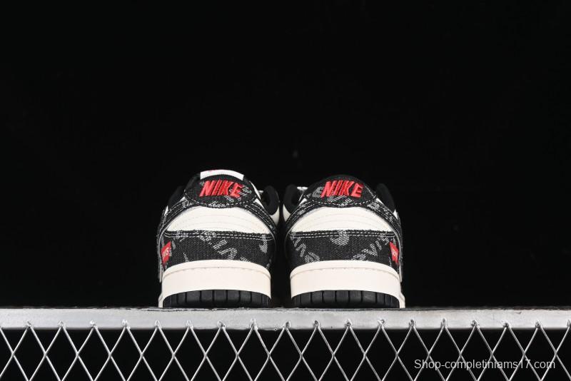 Nike SB Dunk Low Levi's Collaboration - Black Printed Denim Anniversary Customized Low-Top Casual Sneakers - XX2025-109