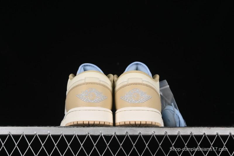 Nike Air Jordan 1 Low OG AJ1 Retro Basketball Shoes in White and Brown - HQ4186-111