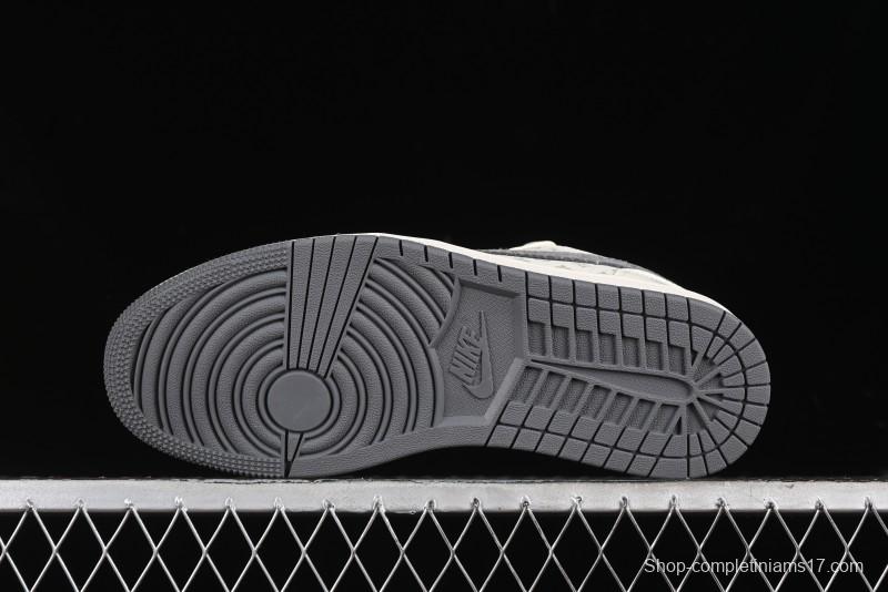 Nike Air Jordan 1 Low LV Collaboration Print Off-White Retro Basketball Shoes - WG8850-010