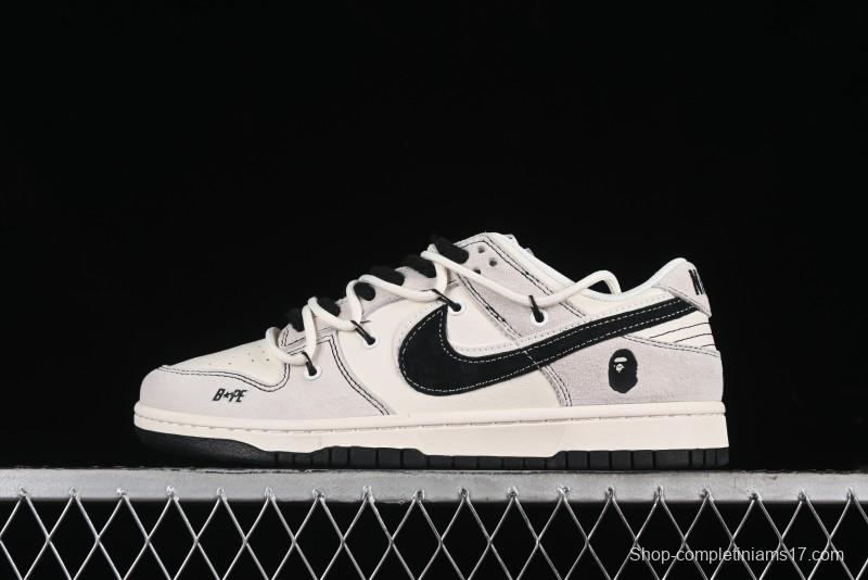 Nike SB Dunk Low BAPE Collaboration - Strap Black Hook Anniversary High-End Custom Low-Top Casual Skate Shoes SJ2068-299