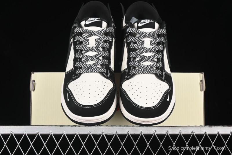 Nike SB Dunk Low x AMBUSH x Stussy Collaboration - Black Stitch Anniversary Custom Low-Top Casual Sneakers - XX2025-358