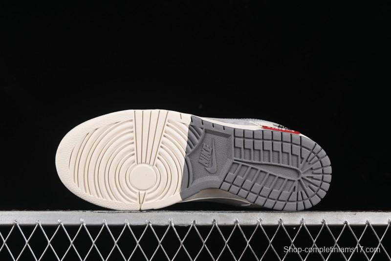 Nike SB Dunk Low Stussy Collaboration - Light Grey White Anniversary High-End Custom Low-Top Casual Skate Shoes - SJ2068-302