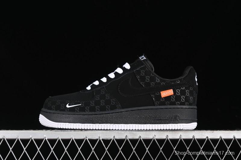 Nike Air Force 1 '07 Low Gucci Bear Collaboration - Midnight Black Low-Top Casual Sneakers - KK1988-007