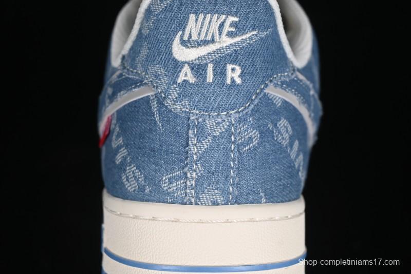 Nike Air Force 1 '07 Low Levi's Denim Collaboration - Light Blue Denim Low-Top Casual Sneakers - SJ6698-003