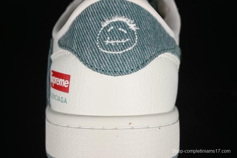 Nike Travis Scott x Fragment Design x Air Jordan 1 Low OG SP AJ1 Supreme Collaboration - Green Canvas Swoosh Low-Top Casual Sneakers - JH6088-706