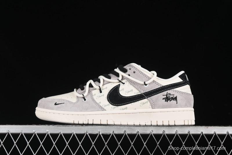 Nike SB Dunk Low Stussy Bandana Black Swoosh Anniversary Custom Low-Top Casual Skate Shoes - SJ2068-306