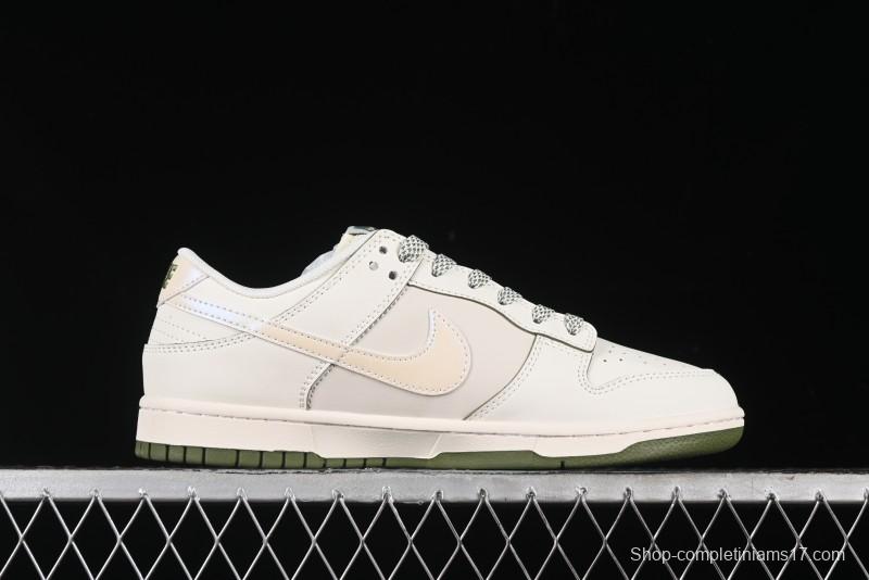 Nike SB Dunk Low Supreme The North Face Collaboration - Beige Green Reflective Swoosh Anniversary Custom Edition Low-Top Casual Skate Shoes - XX2025-638