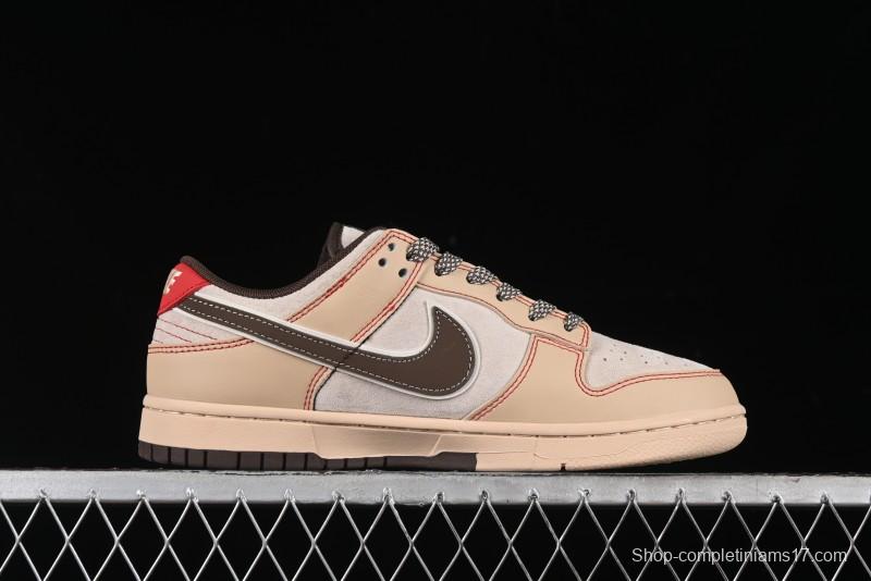 Nike SB Dunk Low SUP Collaboration - Distressed Black Swoosh Anniversary Custom Low-Top Skate Shoes - MM1089-021