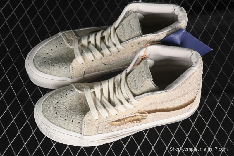 Vans Notre Premium Sk8-Hi High-Top Skate Shoes with Upgraded Suede and Linen Materials - VN000CR0BWQ