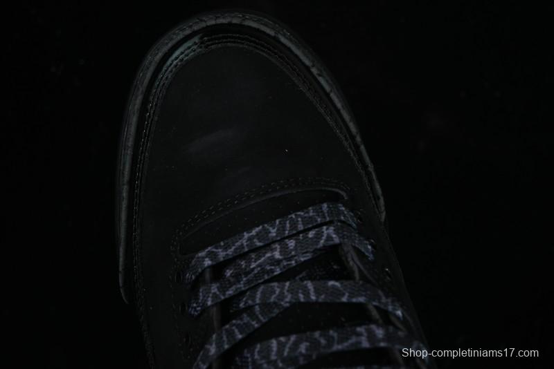 Nike Air Jordan 3 Retro Basketball Shoes in Midnight Black - CT8532-001