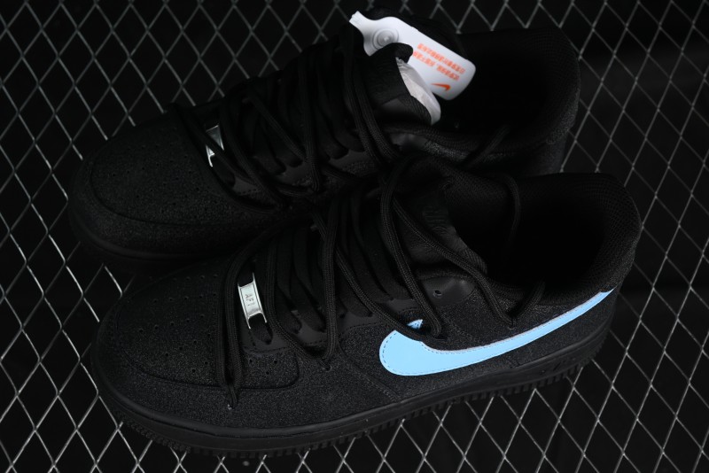 Nike Air Force 1 '07 Low Cleanfit Custom Official Bestseller Black Blue Starry Sky Full Diamond Casual Sneakers - ZH0316-042