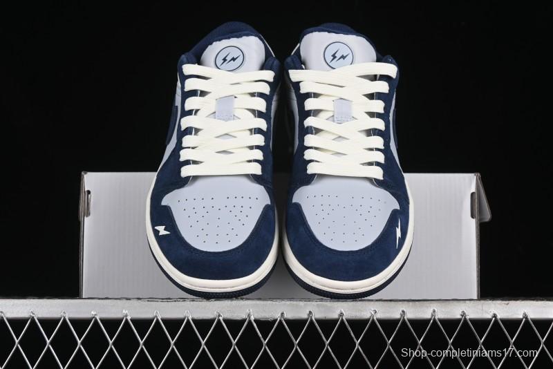 Nike Air Jordan 1 Low Retro Basketball Shoes in White Grey Blue - DC2024-026