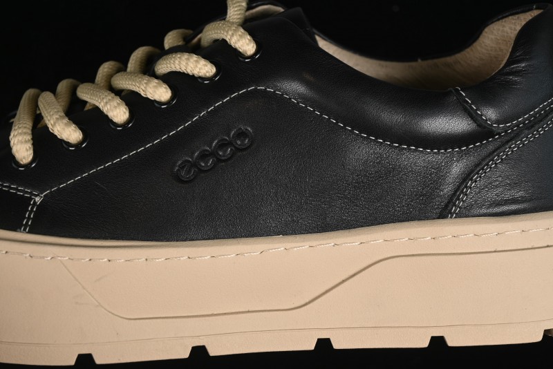 Ecco Street Light Series Autumn Height-Increasing Round-Toe Versatile Casual White Sneakers - 63311901001