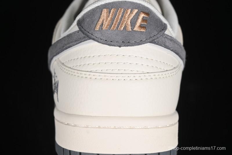 Nike SB Dunk Low Stussy Collaboration - Off White Grey Pig Anniversary Custom Low-Top Casual Skate Shoes - XX2025-888