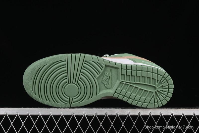 Nike SB Dunk Low YSL Series - White Green Brown Swoosh Anniversary High-End Custom Low-Top Casual Sneakers - GF2409-169