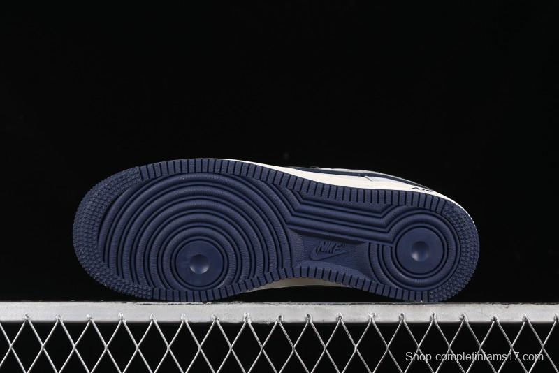 Nike Air Force 1 '07 Low Stussy Collaboration - Grey Pigskin Blue Sole Low-Top Casual Sneakers - XZ3318-028