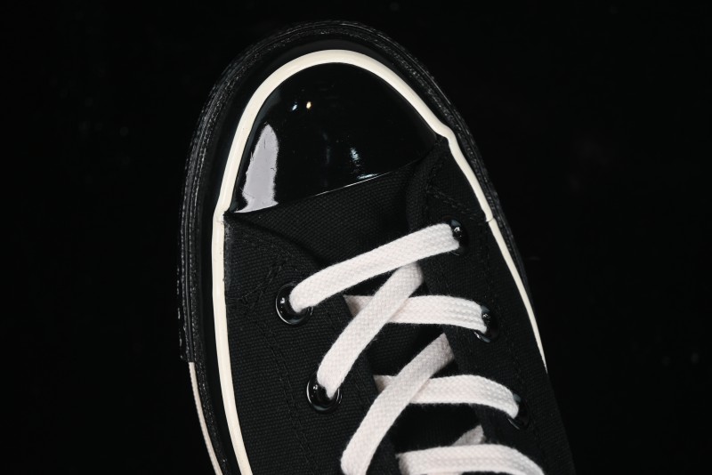 Converse Chuck 1970s High Top Canvas Shoes in Black Lace Punk Style - A10026C
