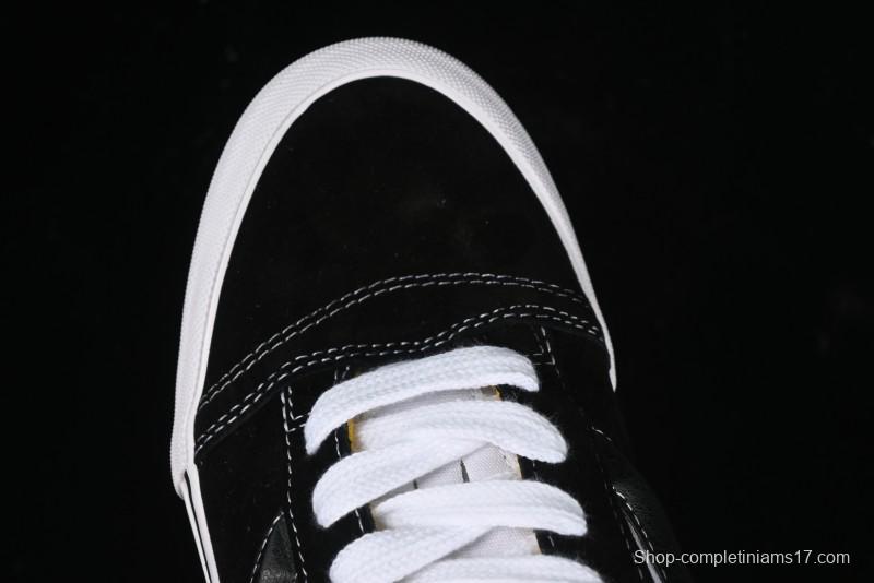 Vans Knu Skool Low-Top Retro Casual Vulcanized Slip-On Sneakers in Black White Yellow - VN000D6C6RJ