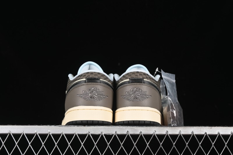 Nike Air Jordan 1 Low "Coconut Milk Black" Casual Basketball Shoes with Contrast Swoosh - HQ3437-101