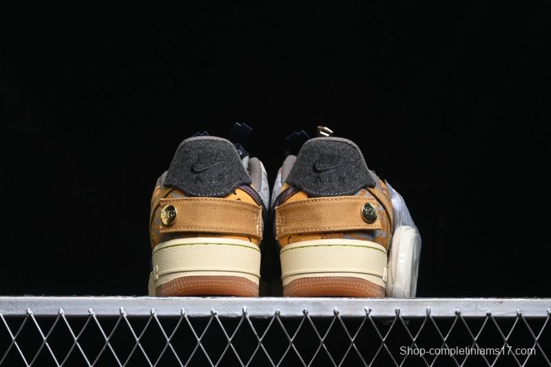 Nike Travis Scott x Air Force 1 Low Casual Sneakers with Full-Length Air Cushion - CN2405-900