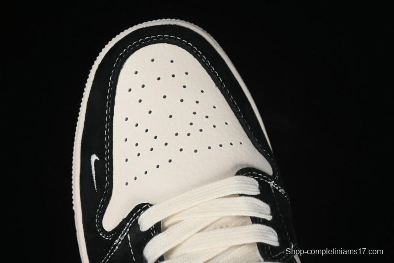 Nike Air Jordan 1 Low AJ1 Stussy Collaboration - Black White Red Label Retro Basketball Shoes - SJ9950-033