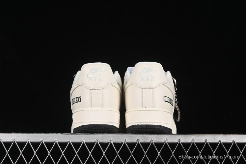 Nike Air Force 1 '07 Low Burberry Collaboration - White Black Check Low-Top Casual Sneakers - DF0180-005
