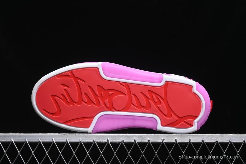 Christian Louboutin Funnyto Flat French Luxury Brand Low-Top Sneakers in Purple Color Block - X.D4