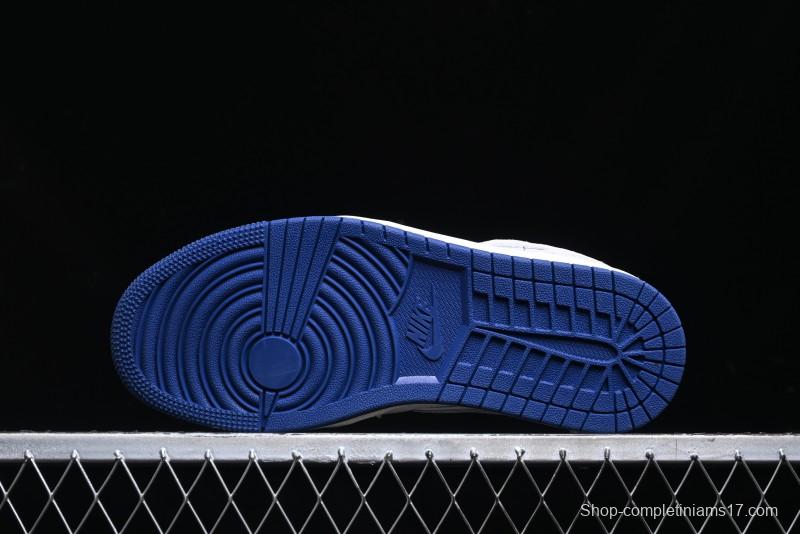Nike Air Jordan 1 Low Stussy Collaboration - Premium Custom Retro Basketball Shoes with Blue-Grey Accents - DM9188-006