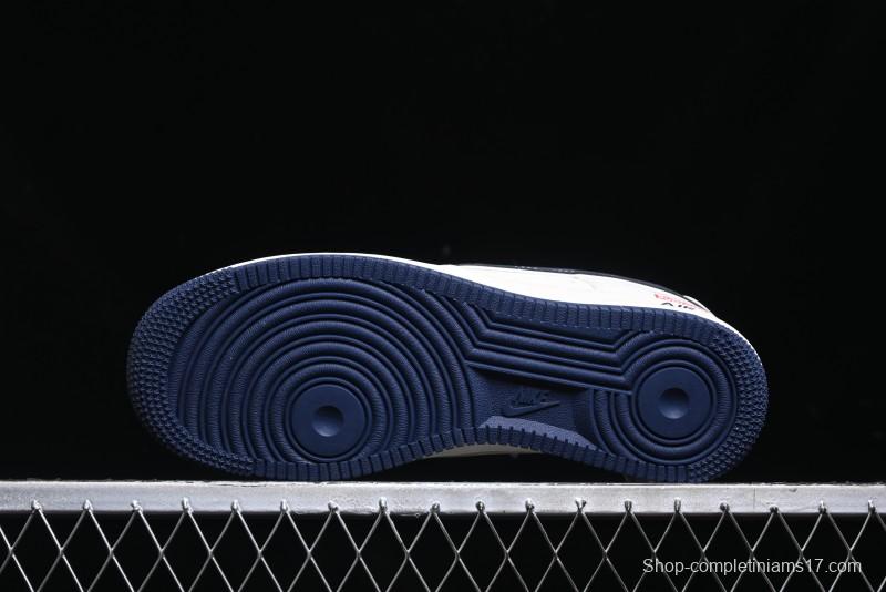 Nike Air Force 1 '07 Low Stone Island x Supreme Collaboration - Navy Blue & Off-White Low-Top Casual Sneakers - BB1616-302