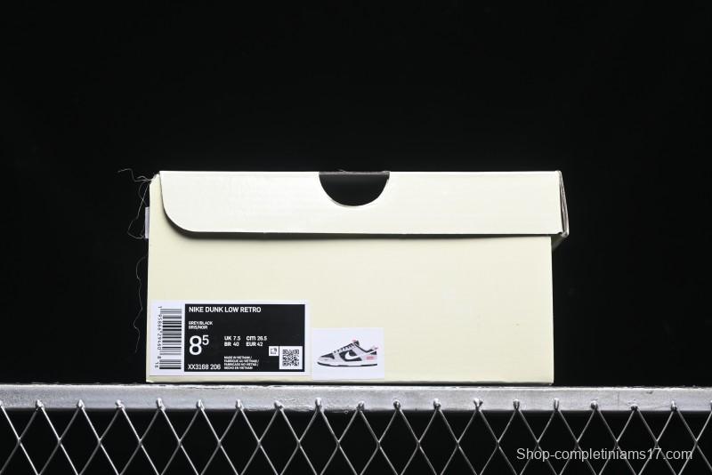 Nike SB Dunk Low Supreme Collaboration - Carbon Black Grey Pig Anniversary High-End Custom Low-Top Casual Skate Shoes - XX3186-206