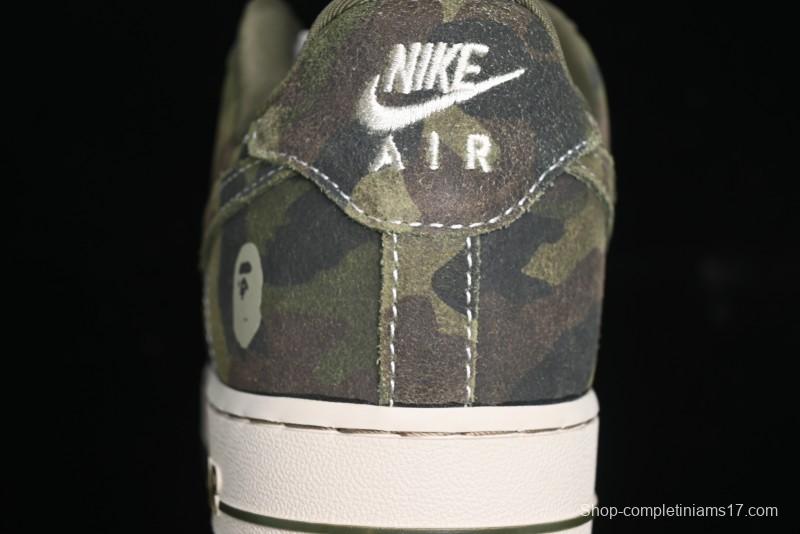 Nike Air Force 1 '07 Low Bape Collaboration - Jungle Camouflage Low-Top Casual Sneakers - CH6336-509