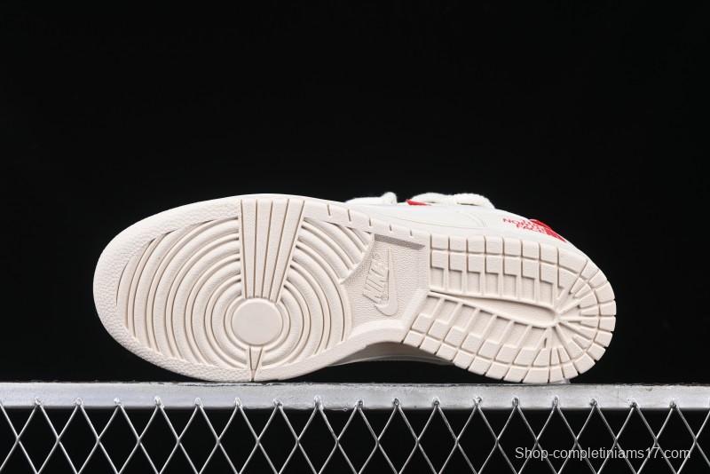 Nike SB Dunk Low x The North Face x Supreme Series - Strap Beige White Hook Anniversary High-End Custom Low-Top Casual Skate Shoes - YX5066-229