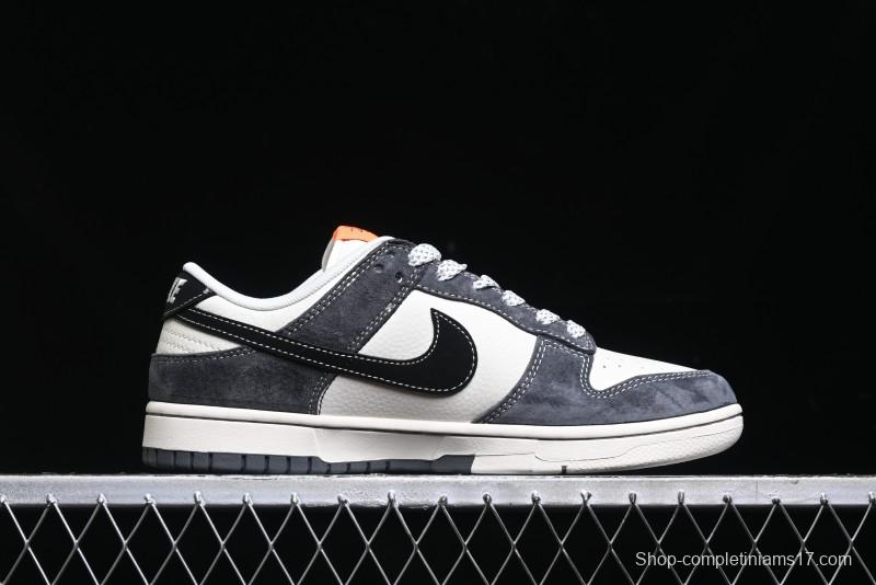 Nike SB Dunk Low Stussy Collaboration Patch Grey Black Black Swoosh Anniversary Custom Low-Top Casual Skate Shoes - MM1089-026