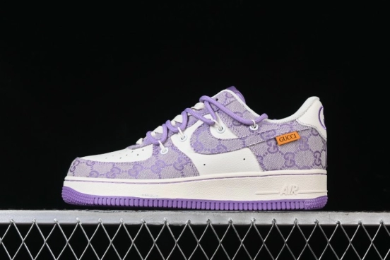 Nike Air Force 1 '07 Low x Gucci Pink Lace-Up Casual Sneakers - BD7700-022