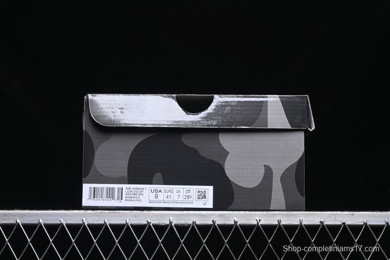 Nike Travis Scott x Fragment Design x Air Jordan 1 Low OG SP AJ1 Bape Collaboration - Klein Blue Lace-Up Low-Top Casual Sneakers - XS3186-201