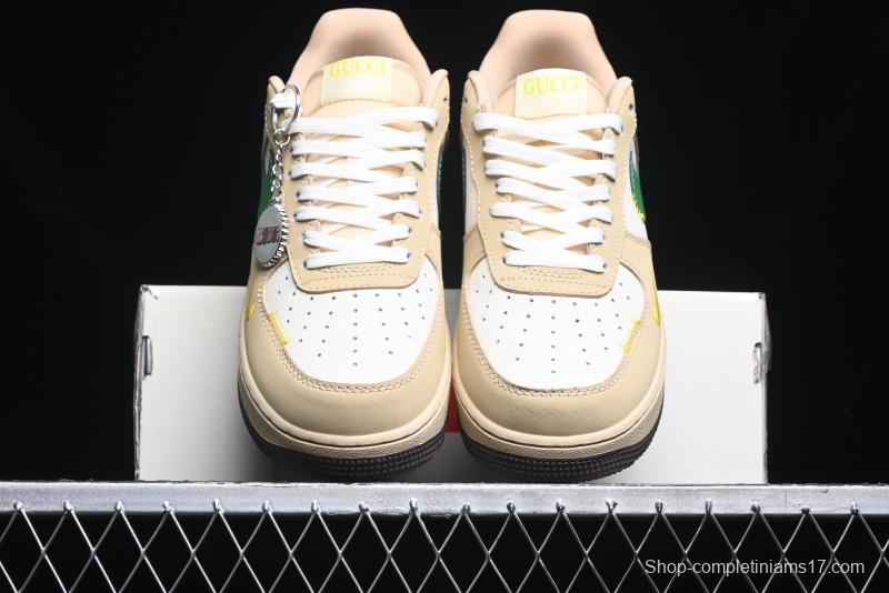 Nike Air Force 1'07 Low Gucci Collaboration White Brown Green Low-Top Casual Sneakers - KK1988-024