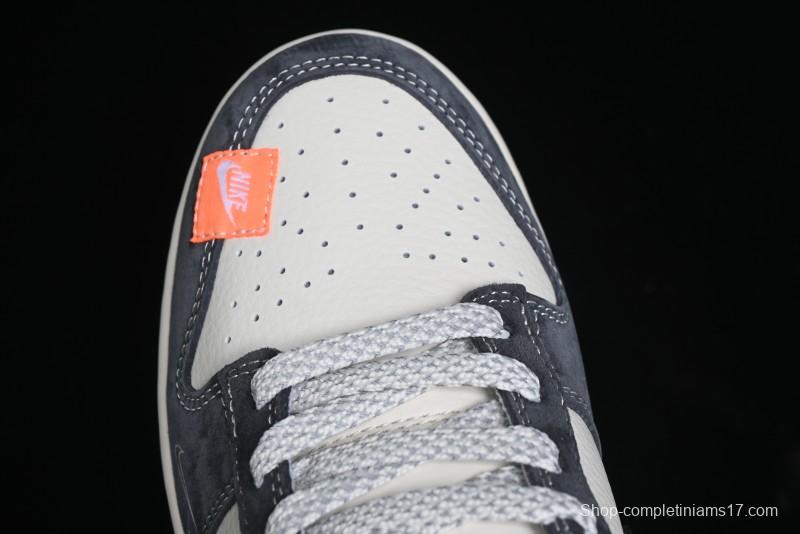 Nike SB Dunk Low Stussy Collaboration Patch Grey Black Black Swoosh Anniversary Custom Low-Top Casual Skate Shoes - MM1089-026